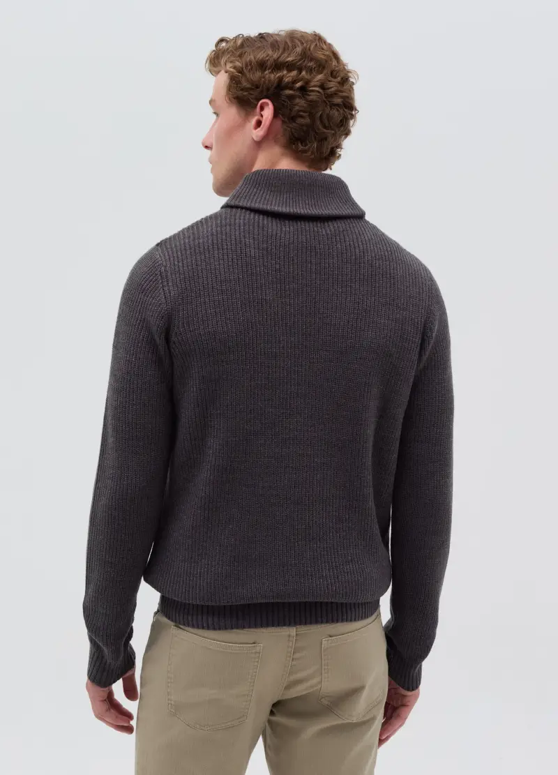 OVS, Pullover Con Collo A Scialle, Uomo, Grigio miniatura 3