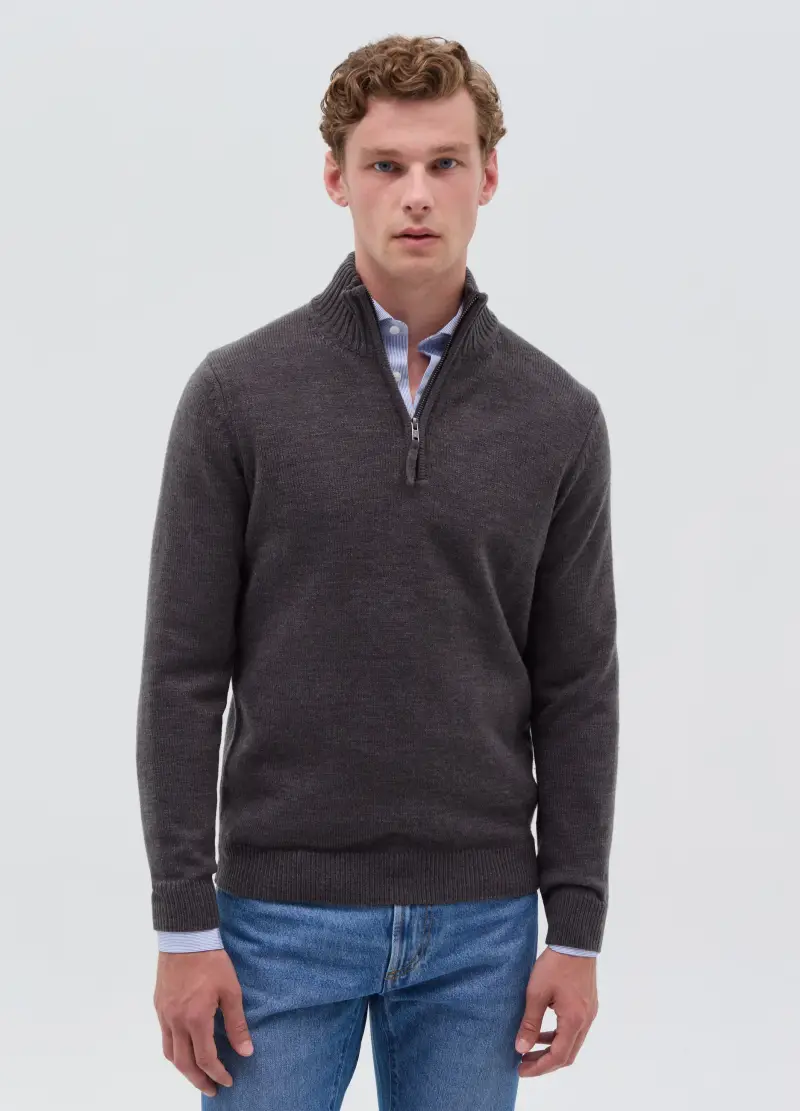 OVS, Pullover Con Collo Half-zip, Uomo, Grigio miniatura 2