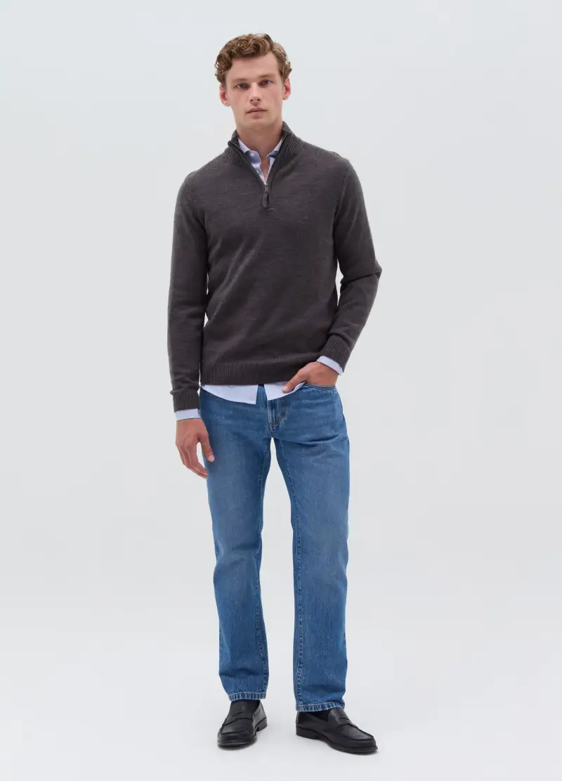 OVS , Pullover Con Collo Half-zip, Uomo, Grigio