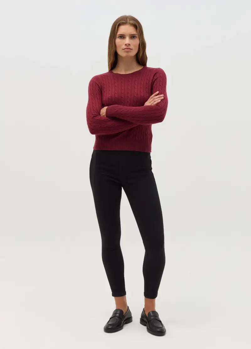 OVS, Pullover Con Lavorazione A Trecce, Donna, Viola miniatura 2