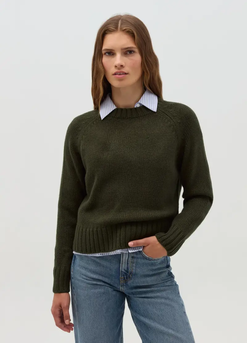 OVS, Pullover Con Maniche Raglan, Donna, Verde miniatura 2