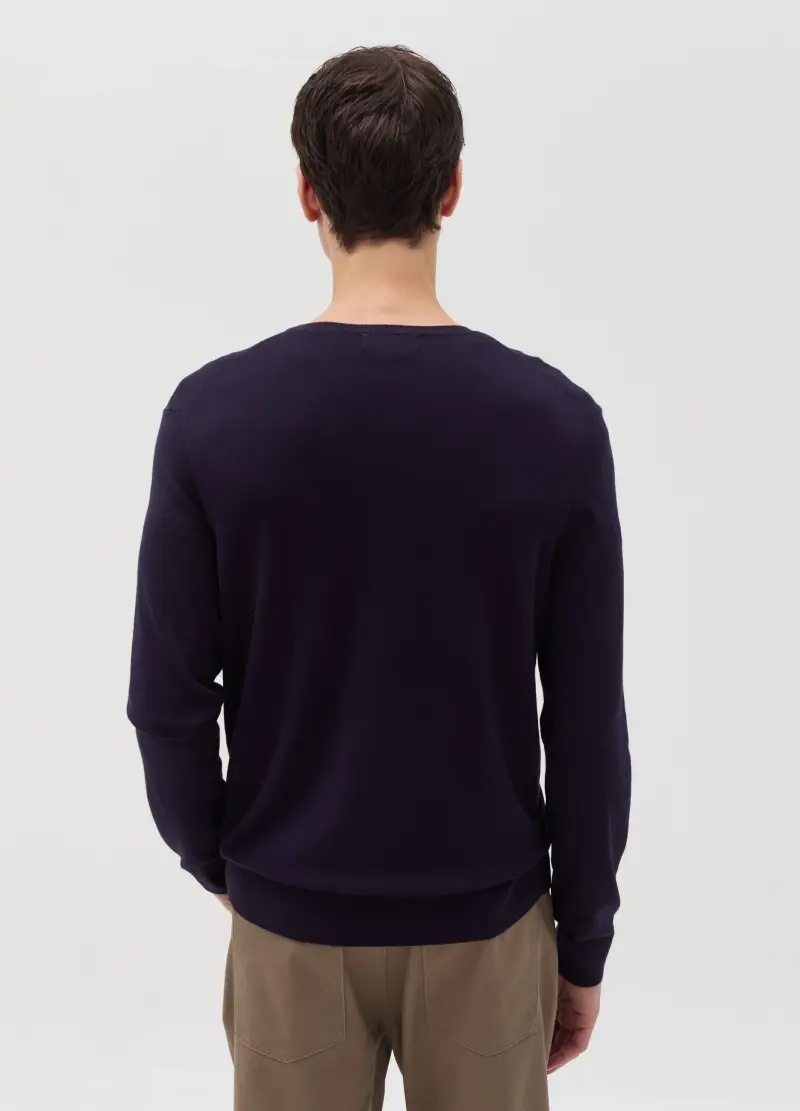 OVS, Pullover Con Scollo A V, Uomo, Blu miniatura 3