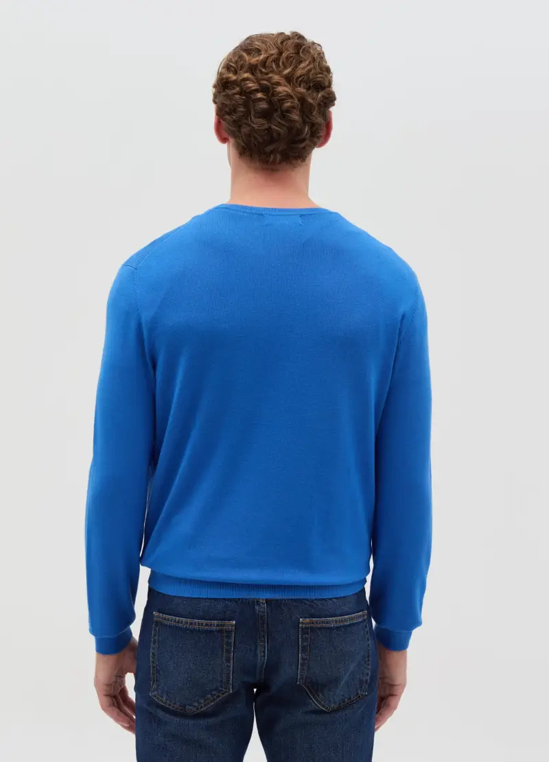 OVS, Pullover Con Scollo Rotondo, Uomo, Blu miniatura 3