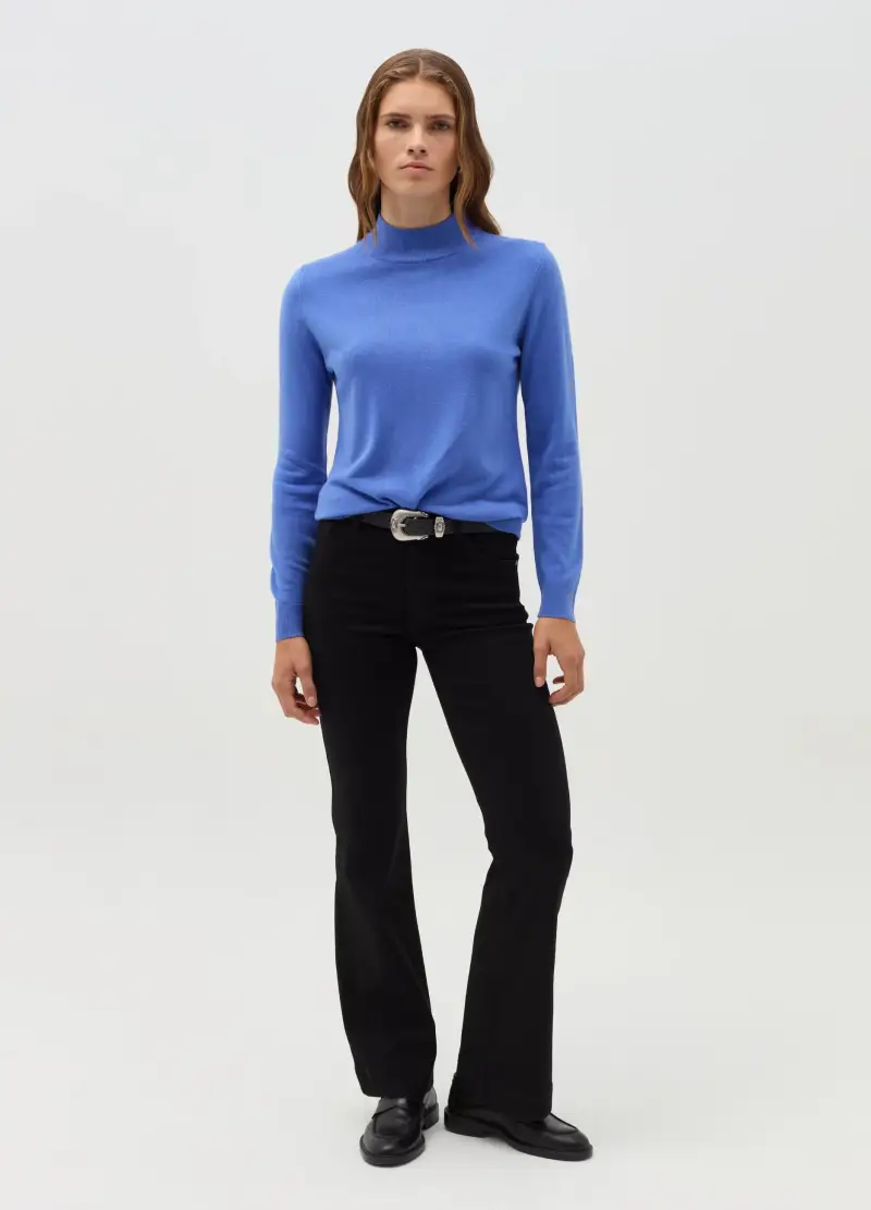 OVS , Pullover Mock Neck, Donna, Blu