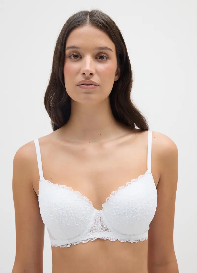 OVS , Reggiseno A Balconcino Bianco Con Imbottitura, Donna, Bianco