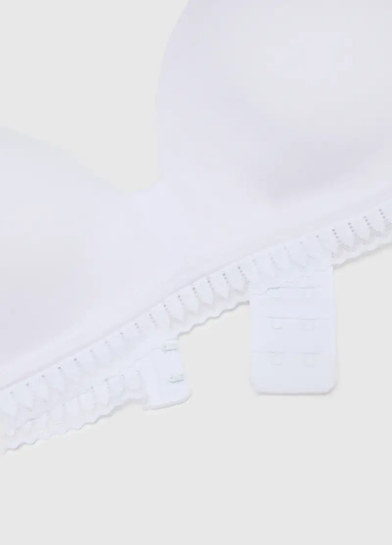 OVS, Reggiseno A Triangolo Bianco In Cotone Elasticizzato Con Imbottitura, Donna, Bianco miniatura 2
