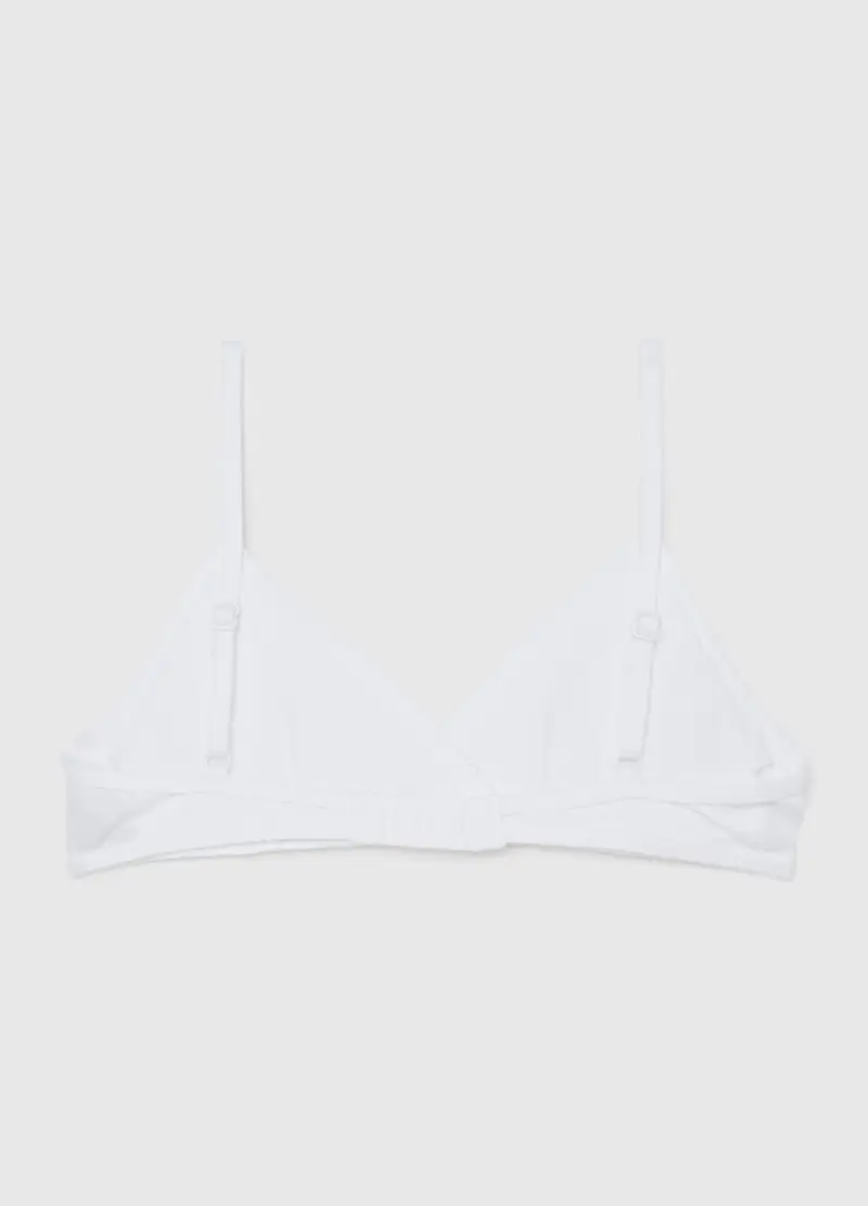 OVS, Reggiseno A Triangolo Da Ragazze In Cotone Bianco Elasticizzato, Unisex, Bianco miniatura 2