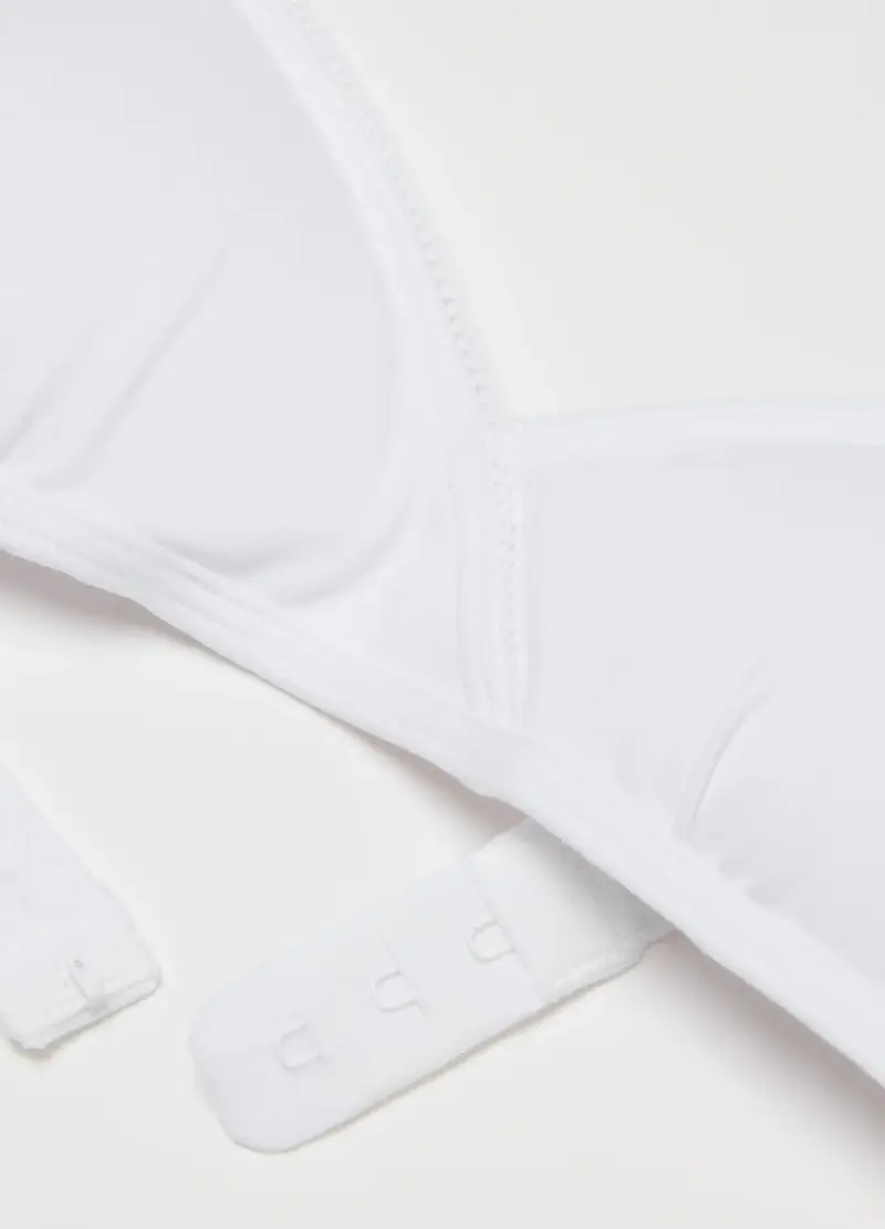 OVS, Reggiseno A Triangolo Da Ragazze In Cotone Bianco Elasticizzato, Unisex, Bianco miniatura 3