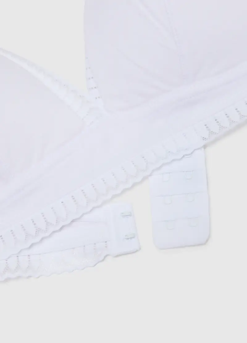 OVS, Reggiseno A Triangolo In Cotone Elasticizzato Bianco, Donna, Bianco miniatura 2
