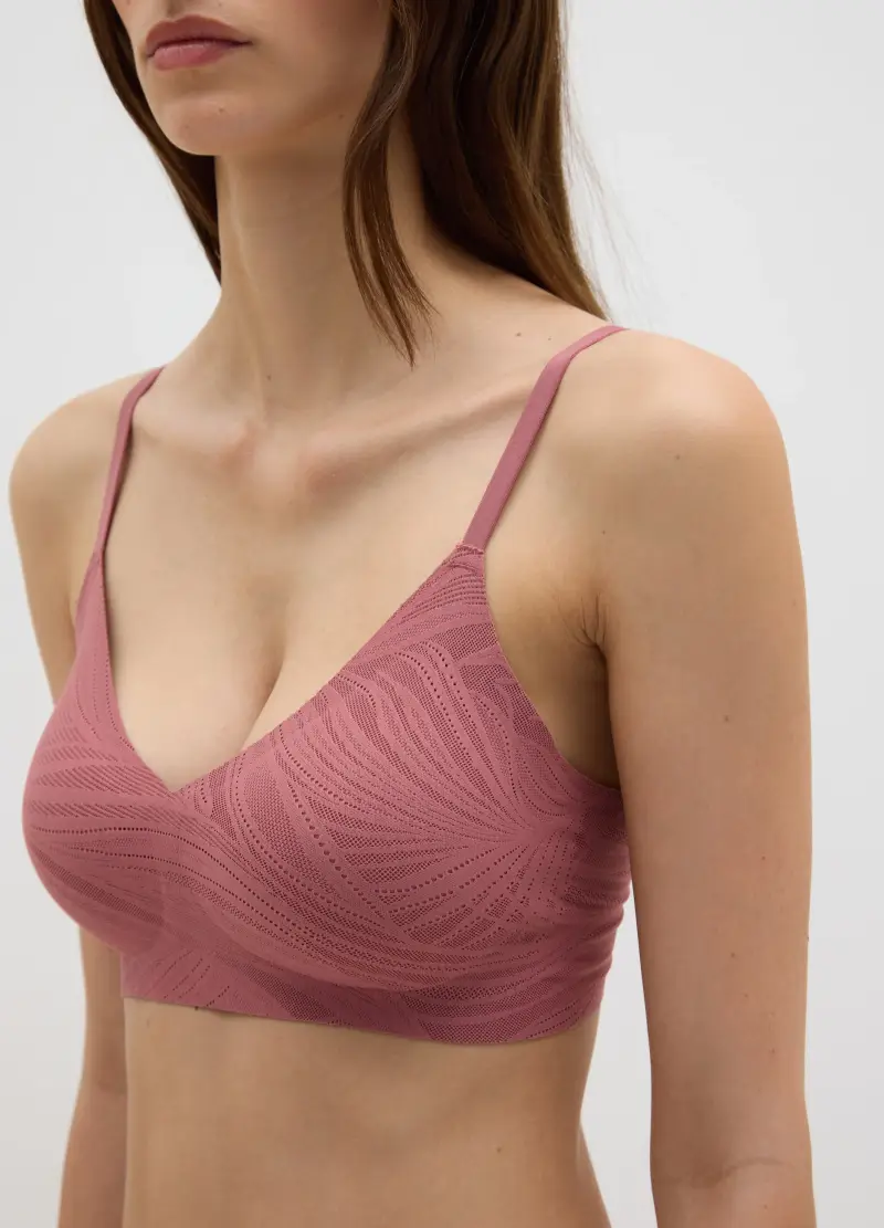 OVS, Reggiseno A Triangolo In Pizzo Rosa, Donna, Rosa miniatura 2