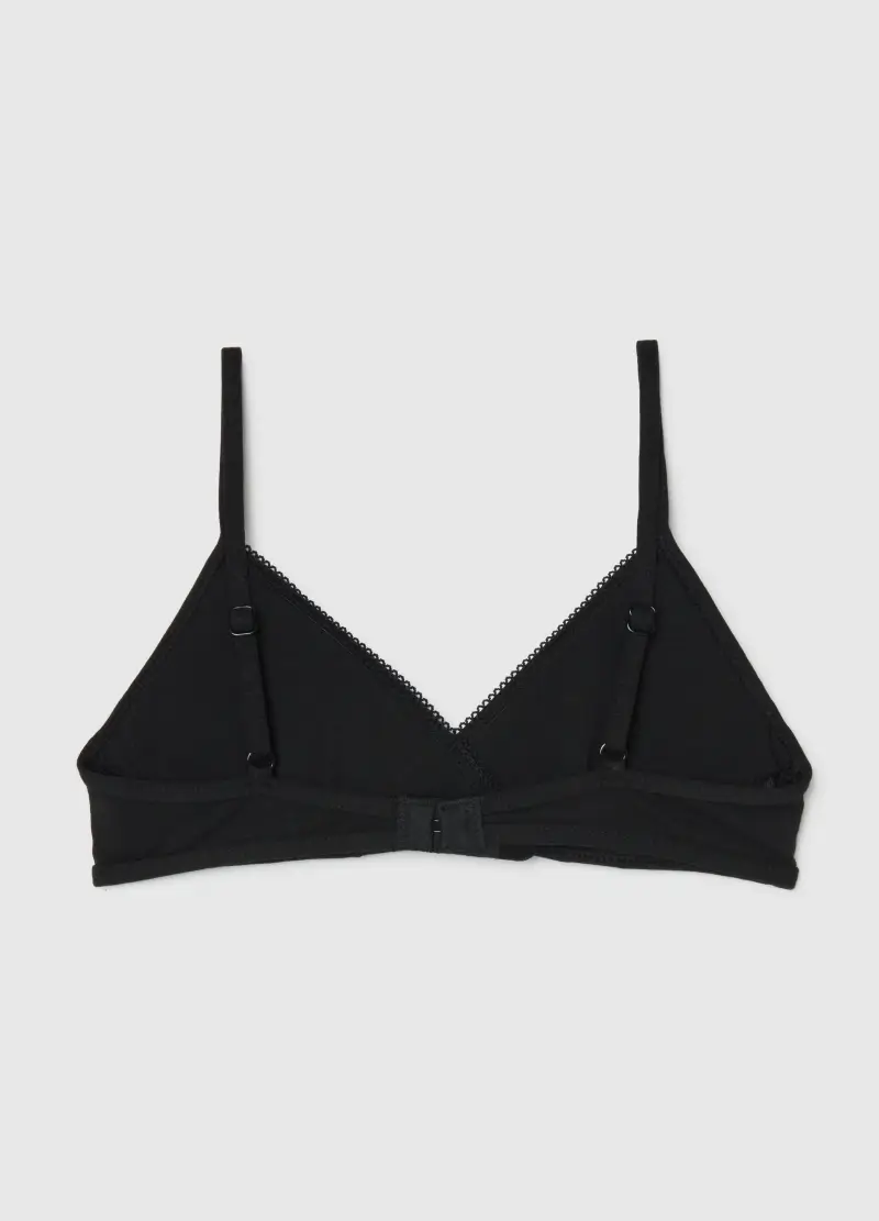 OVS, Reggiseno A Triangolo Nero Da Ragazza In Misto Cotone Regular Fit, Unisex, Nero miniatura 2