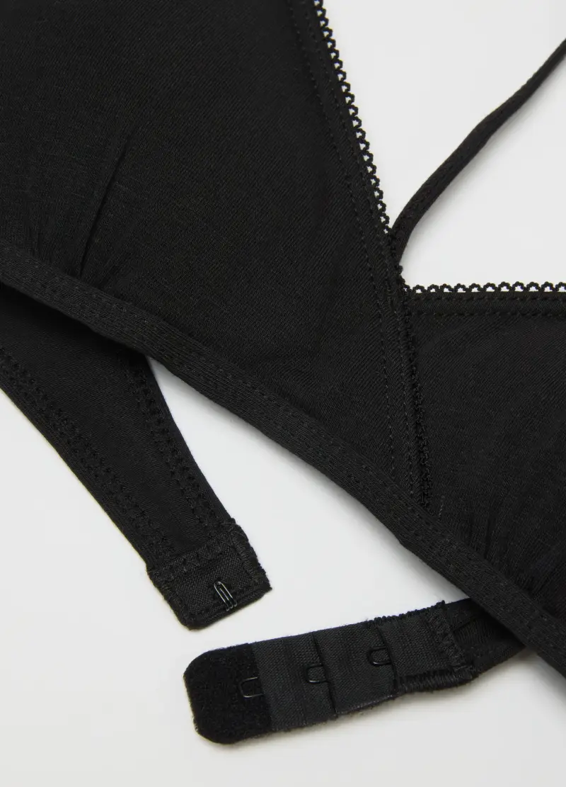 OVS, Reggiseno A Triangolo Nero Da Ragazza In Misto Cotone Regular Fit, Unisex, Nero miniatura 3