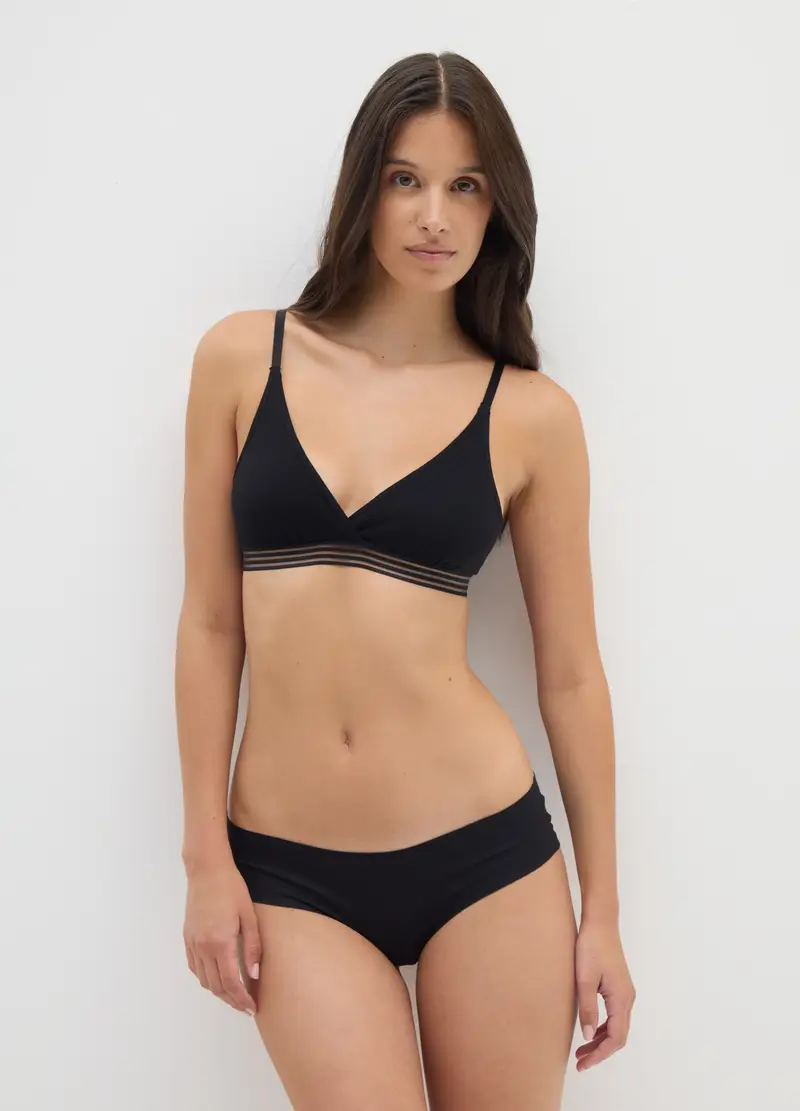 OVS, Reggiseno Da Donna In Cotone Elasticizzato Nero, Nero miniatura 2