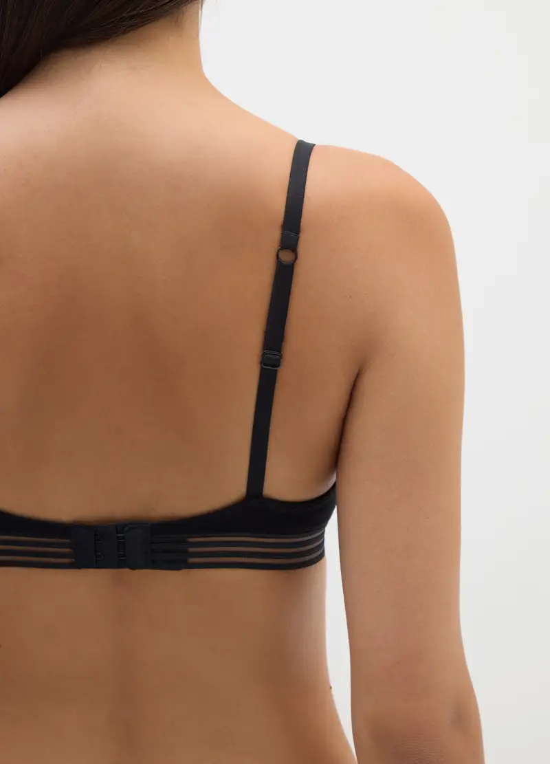 OVS, Reggiseno Da Donna In Cotone Elasticizzato Nero, Nero miniatura 3