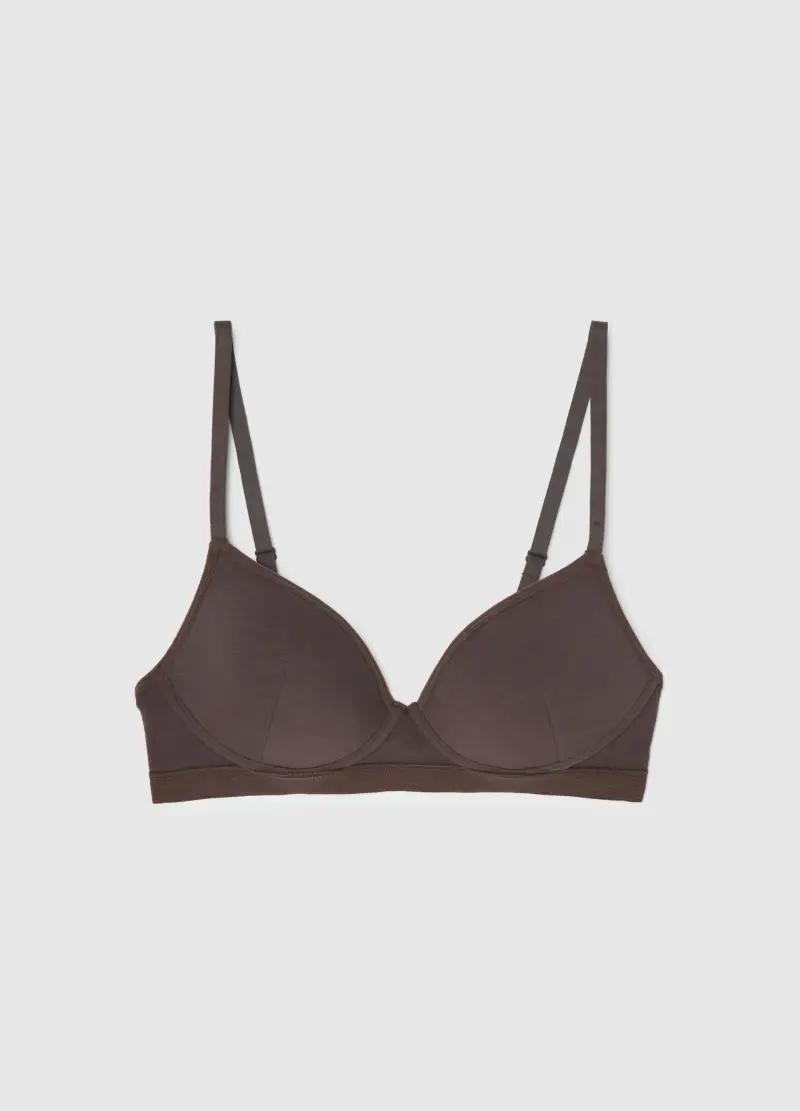 OVS , Reggiseno In Cotone Elasticizzato Marrone, Donna, Marrone