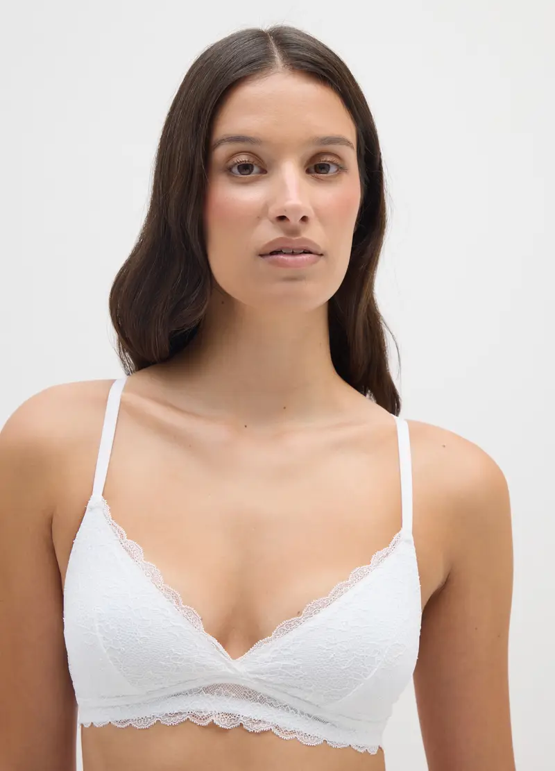 OVS , Reggiseno In Pizzo Bianco, Donna, Bianco