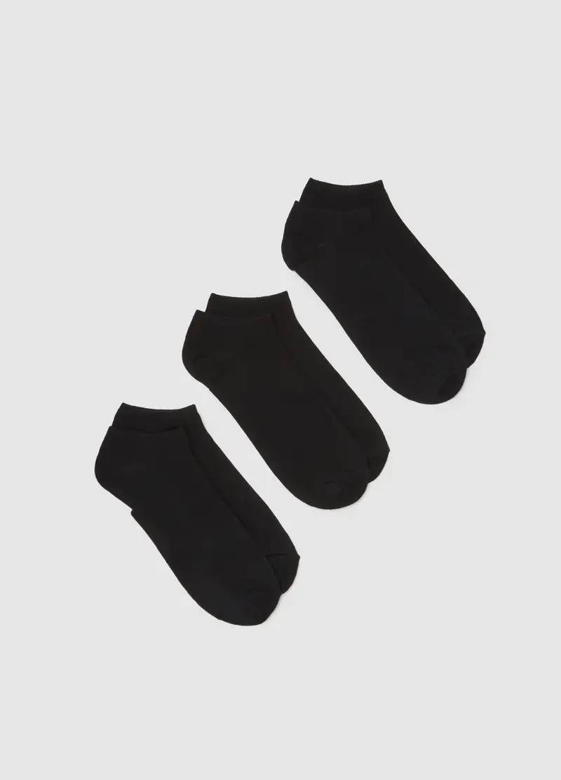 OVS , Set Calzini In Misto Cotone Nero, Uomo, Nero