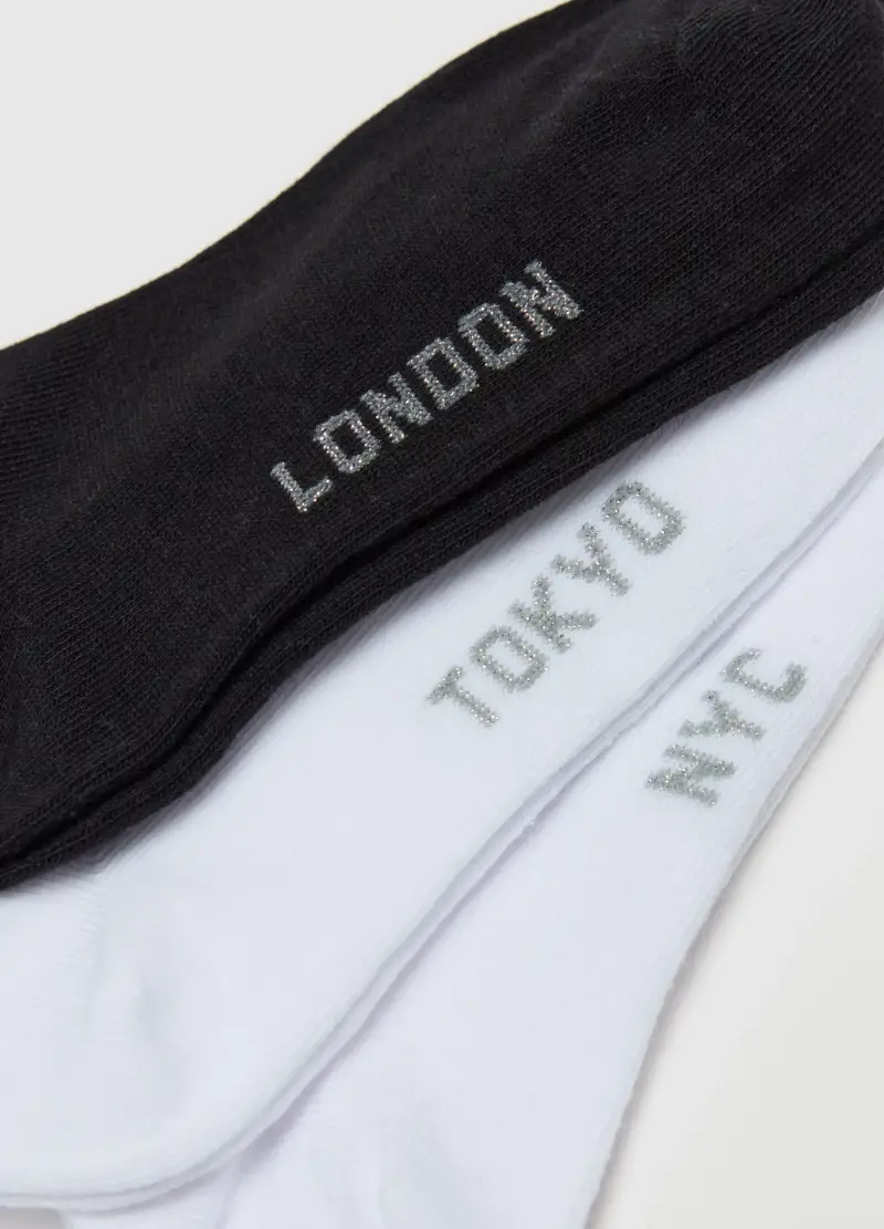 OVS, Set Cinque Pariscarpa Con Scritta Citta In Lurex, Donna, Multicolor miniatura 3