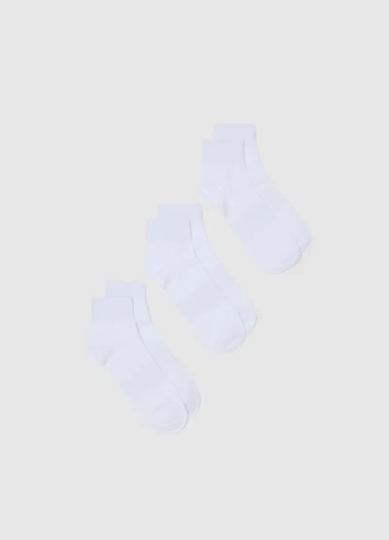 OVS , Set Di Calzini In Misto Cotone Bianco, Uomo, Bianco