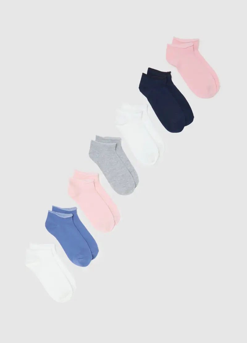 OVS , Set Multipack Calzini Corti In Misto Cotone Multicolor, Donna, Multicolor