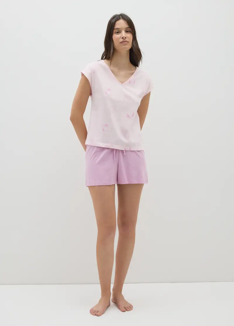 OVS , Set Pigiama Da Donna In Puro Cotone Rosa Regular Fit, Rosa