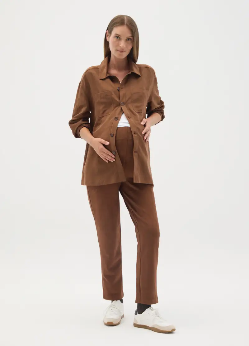 OVS, Shacket Premaman Scamosciata Marrone, Donna, Marrone miniatura 2