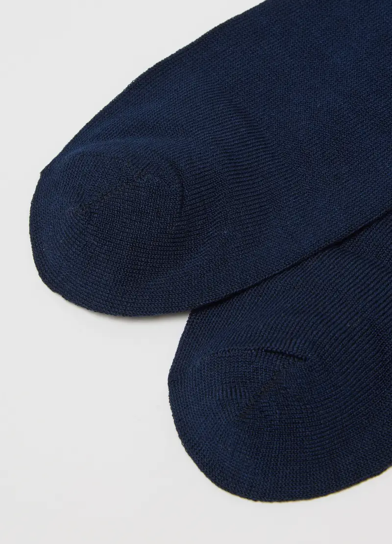 OVS, Tripack Di Calzini Blu In Misto Cotone, Uomo, Blu miniatura 2