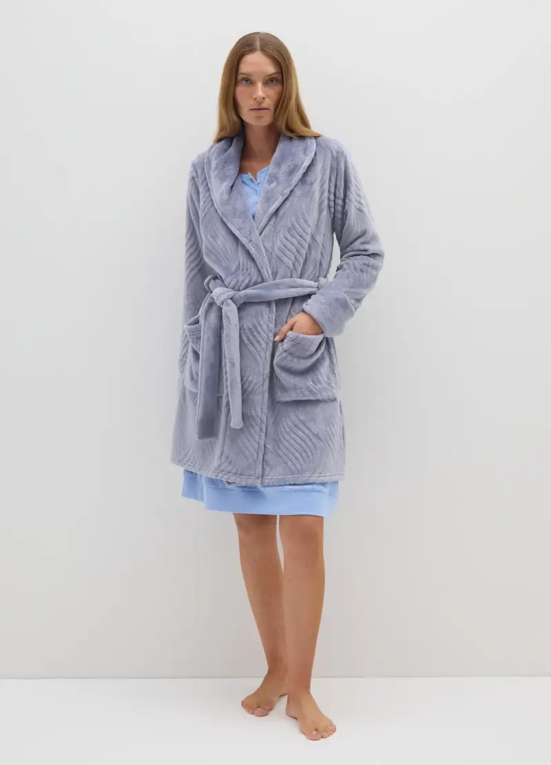 OVS, Vestaglia Grigia Con Cintura, Donna, Grigio