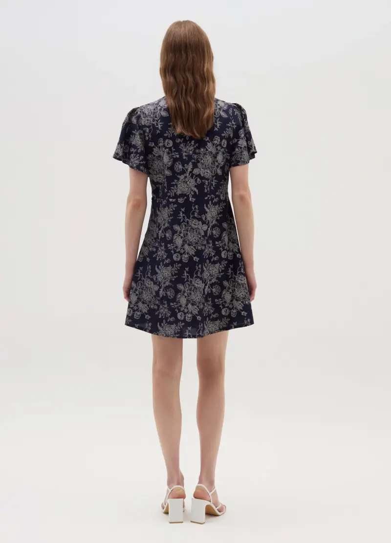 OVS, Vestito Corto Con Scollo A V, Donna, Multicolor miniatura 3