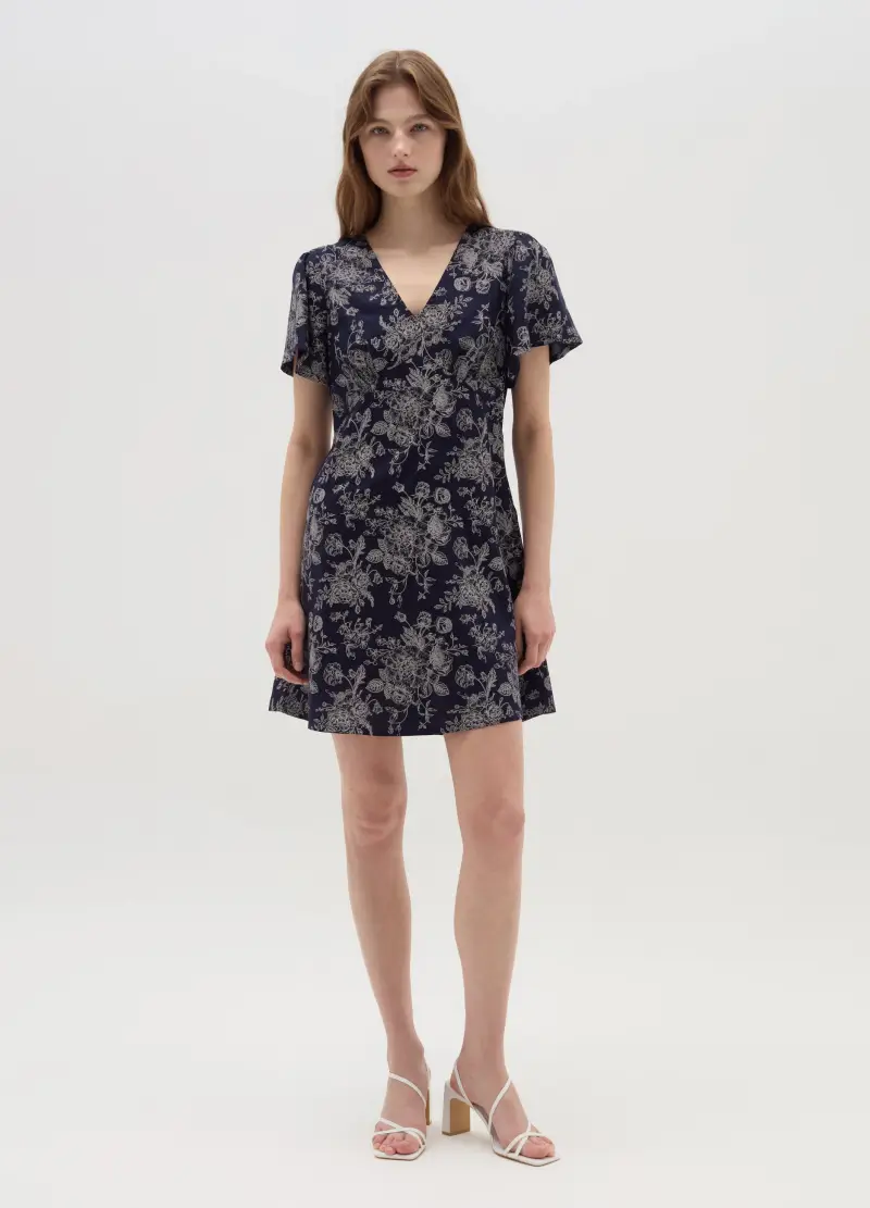 OVS , Vestito Corto Con Scollo A V, Donna, Multicolor