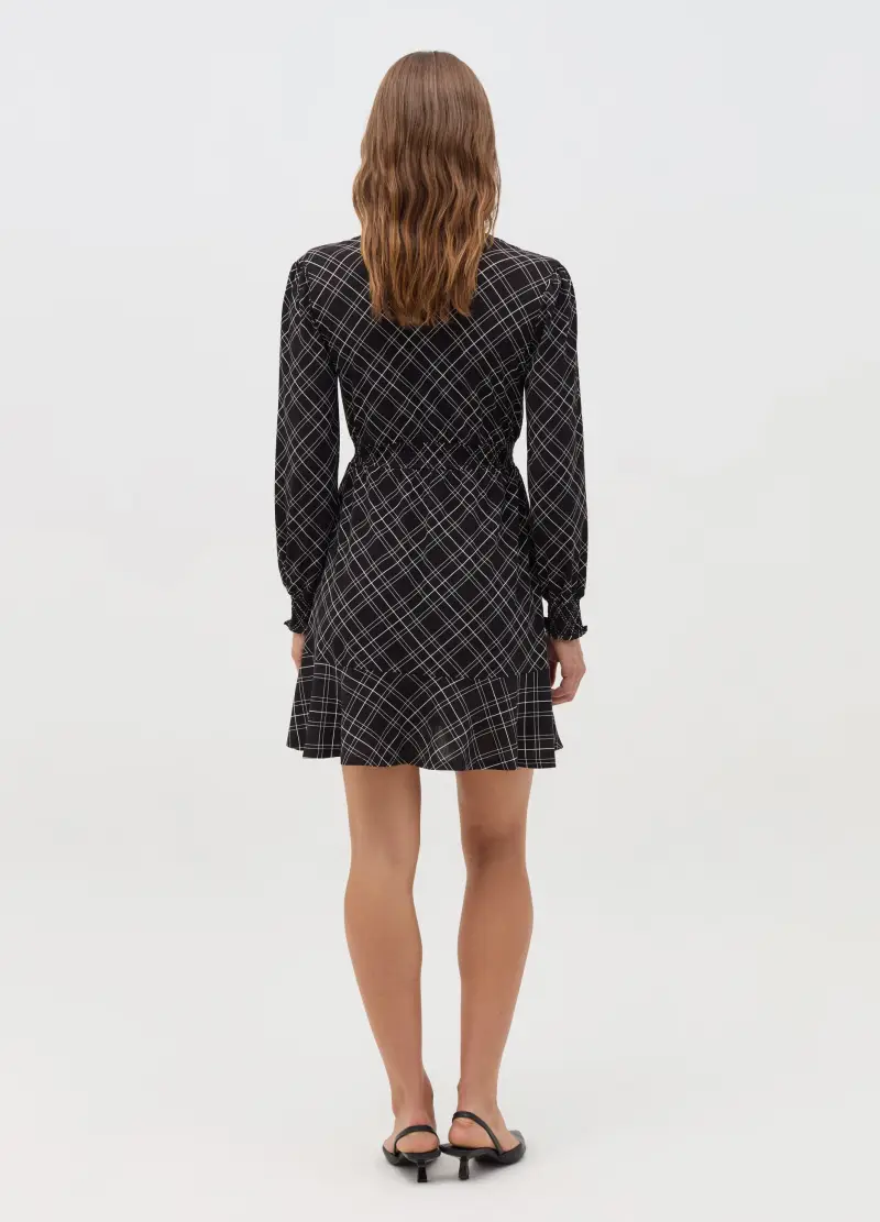 OVS, Vestito Corto Fantasia Con Punto Smock, Donna, Multicolor miniatura 3