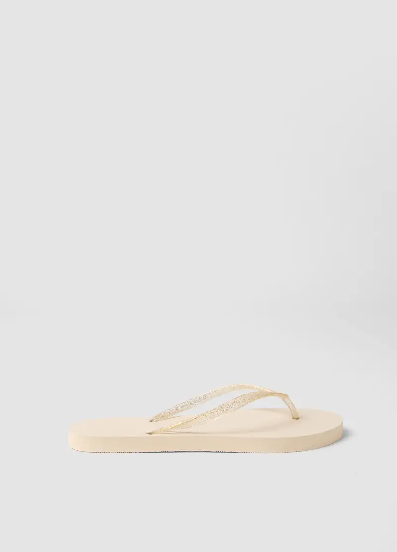 Infradito Beige Con Cinturini Traslucidi, Donna, Beige