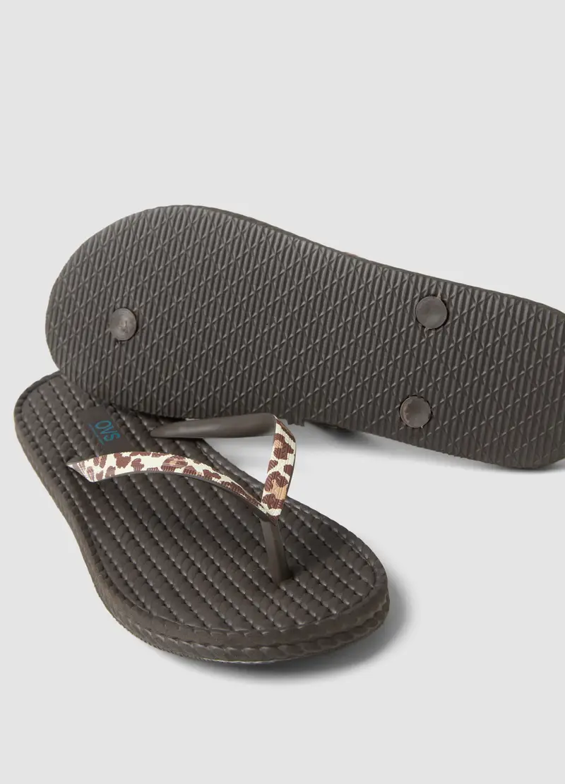 Infradito Marroni Con Fascette Leopardate E Texture Intrecciata, Donna, Marrone miniatura 3