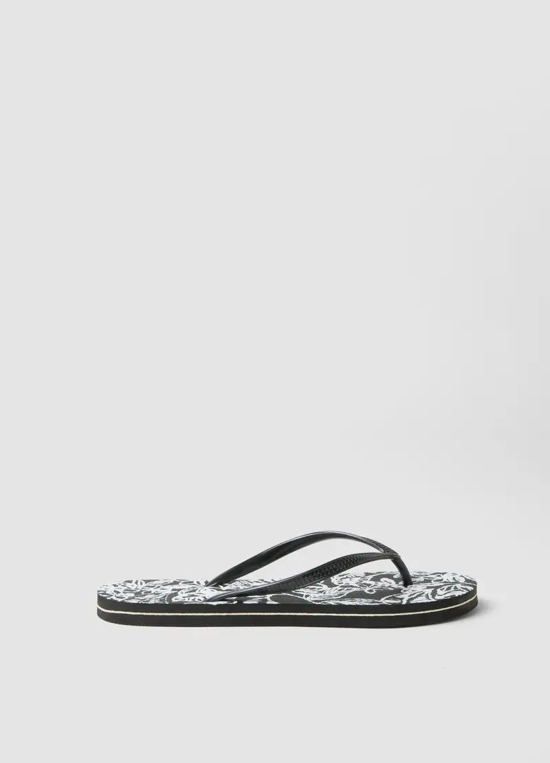 Infradito Multicolor Con Fantasia Floreale, Donna, Multicolor