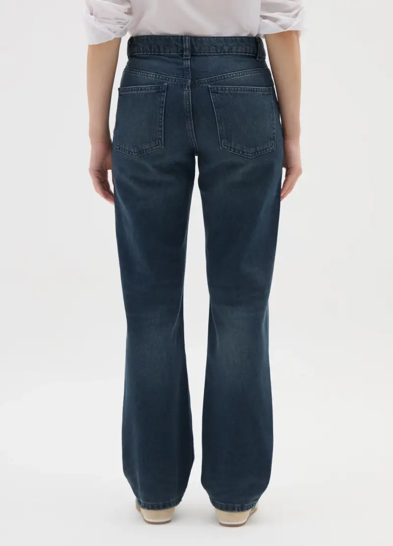 Jeans Blu In Puro Cotone, Donna, Nero miniatura 3