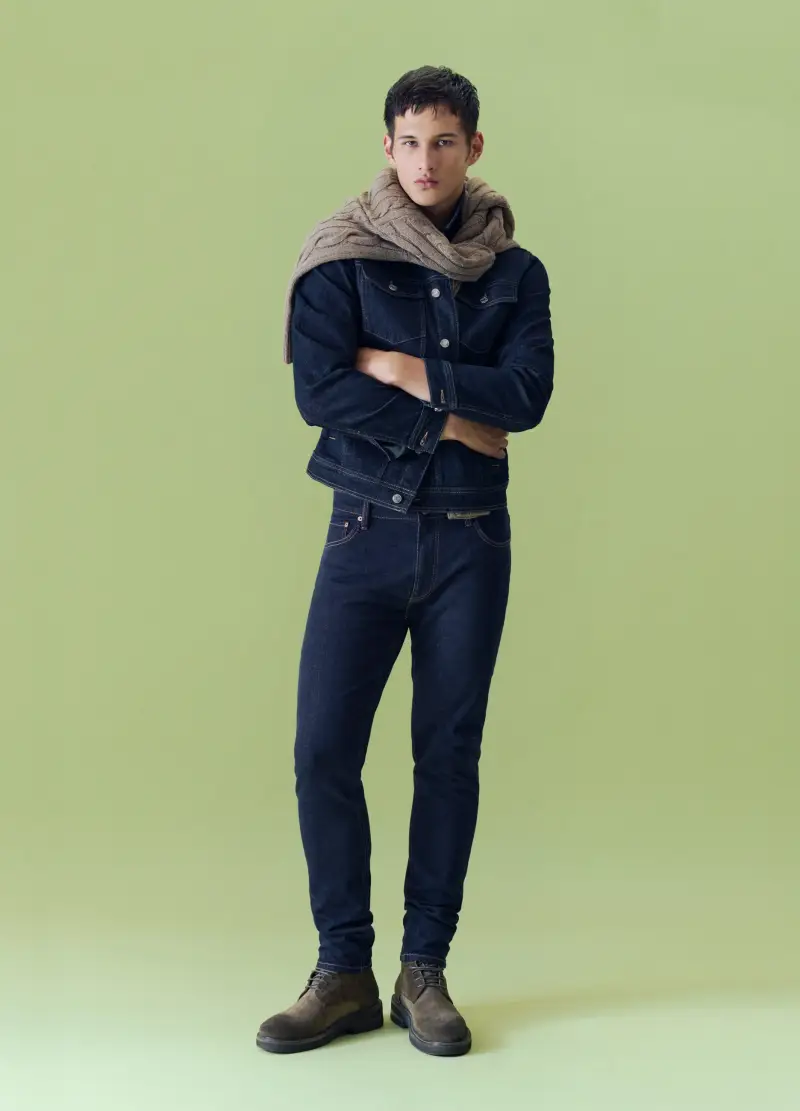 Jeans Blu Slim In Denim Elasticizzato, Uomo, Nero