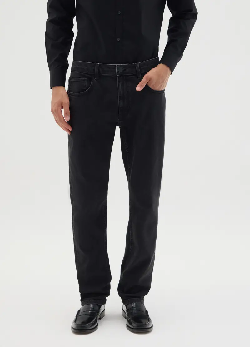 Jeans Da Uomo In Denim Nero Slim Fit, Nero miniatura 2