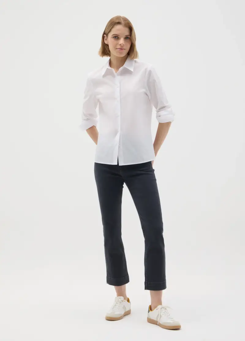 Jeans In Denim Nero Slim Fit, Donna, Nero