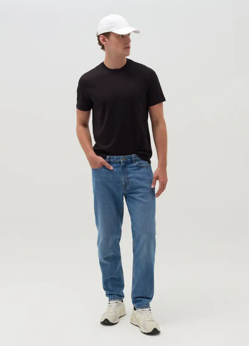 Jeans Relaxed Fit Cinque Tasche, Uomo, Denim