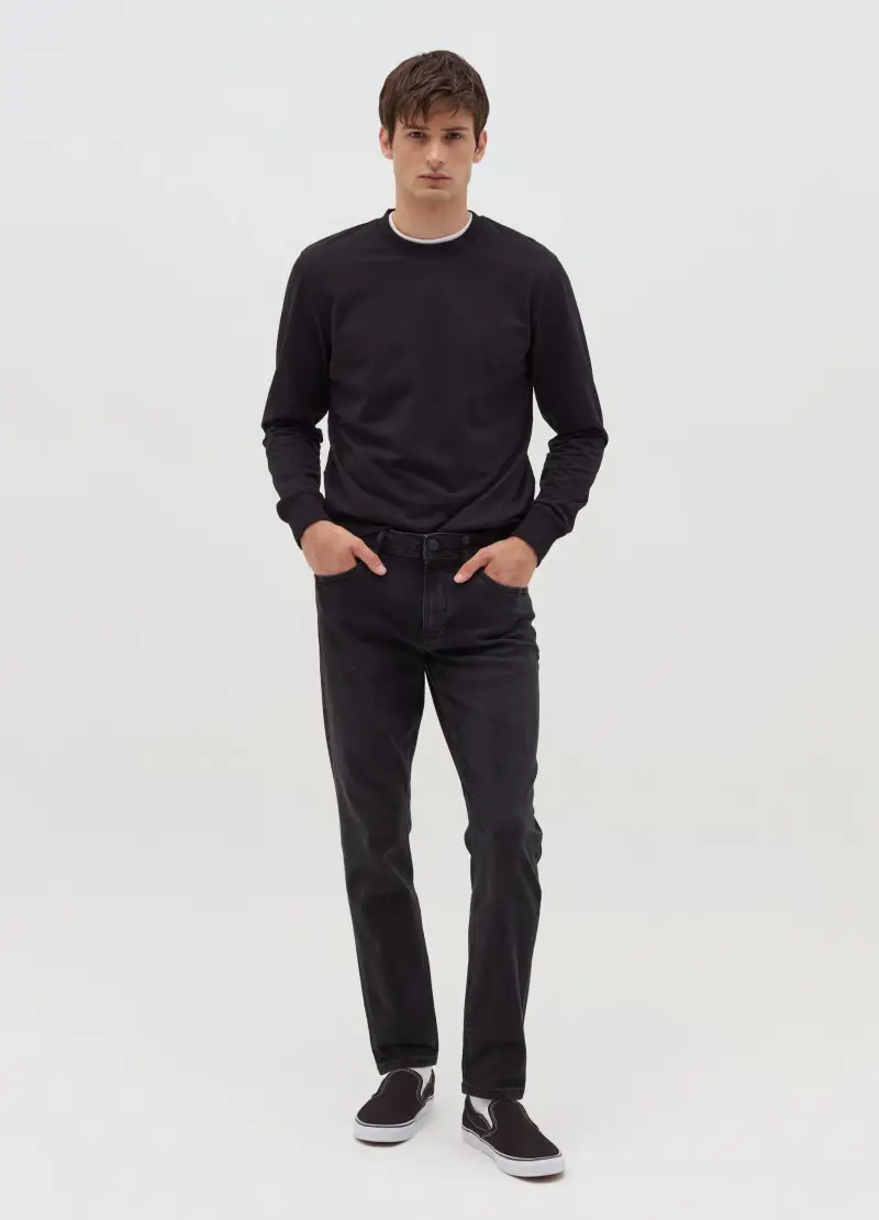Jeans Skinny Fit Stretch, Uomo, Nero