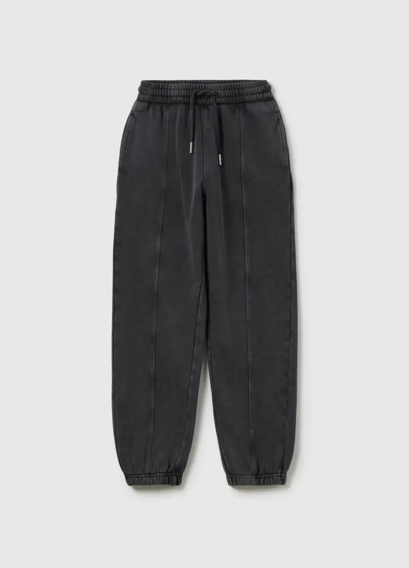 Jogger Da Ragazza In Misto Cotone Grigi Regular Fit, Bambina, Grigio