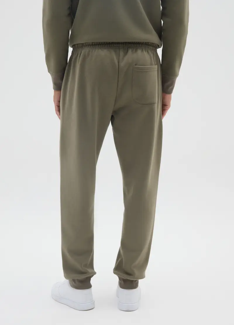 Jogger In Misto Cotone Verde Regular Fit, Uomo, Verde miniatura 3