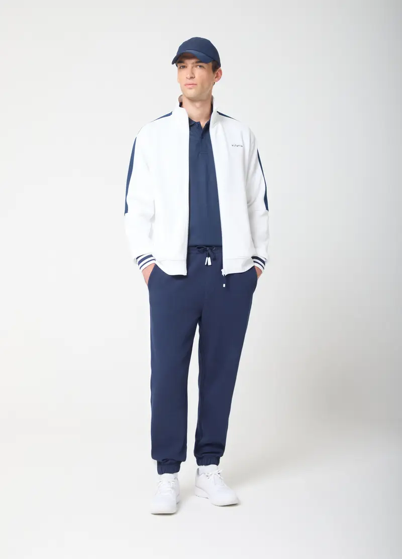 Jogger In Tessuto Elasticizzato Con Bande Laterali Altavia Court, Uomo, Blu