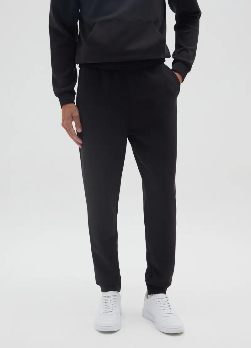 , Jogger Nero Regular Fit, Uomo, Nero miniatura 2