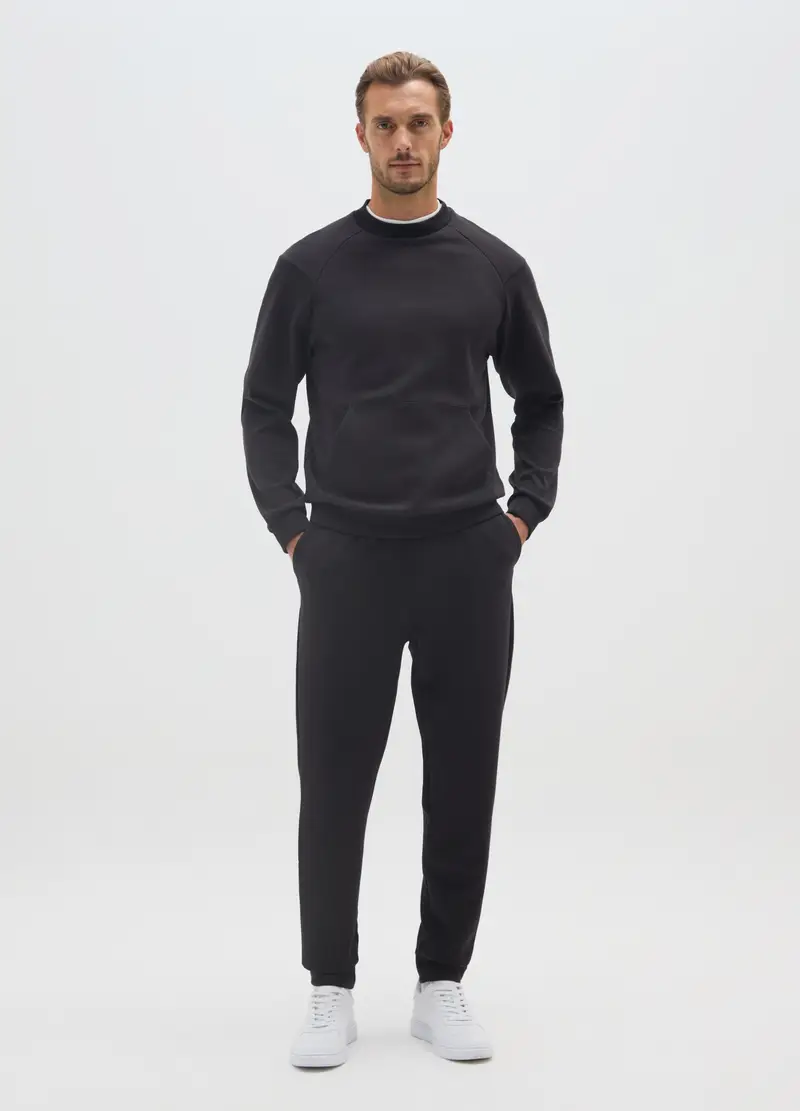 Jogger Nero Regular Fit, Uomo, Nero