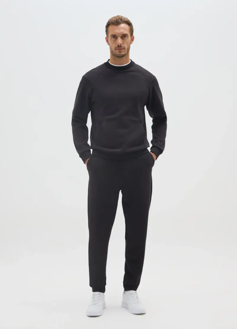 Jogger Nero Regular Fit, Uomo, Nero