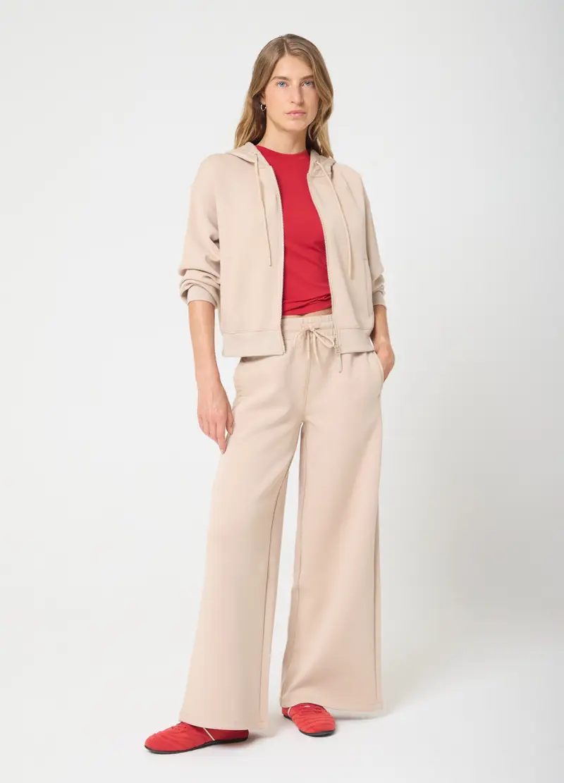 Jogger Wide Leg Con Vista Elasticizzata Altavia Studio, Donna, Beige
