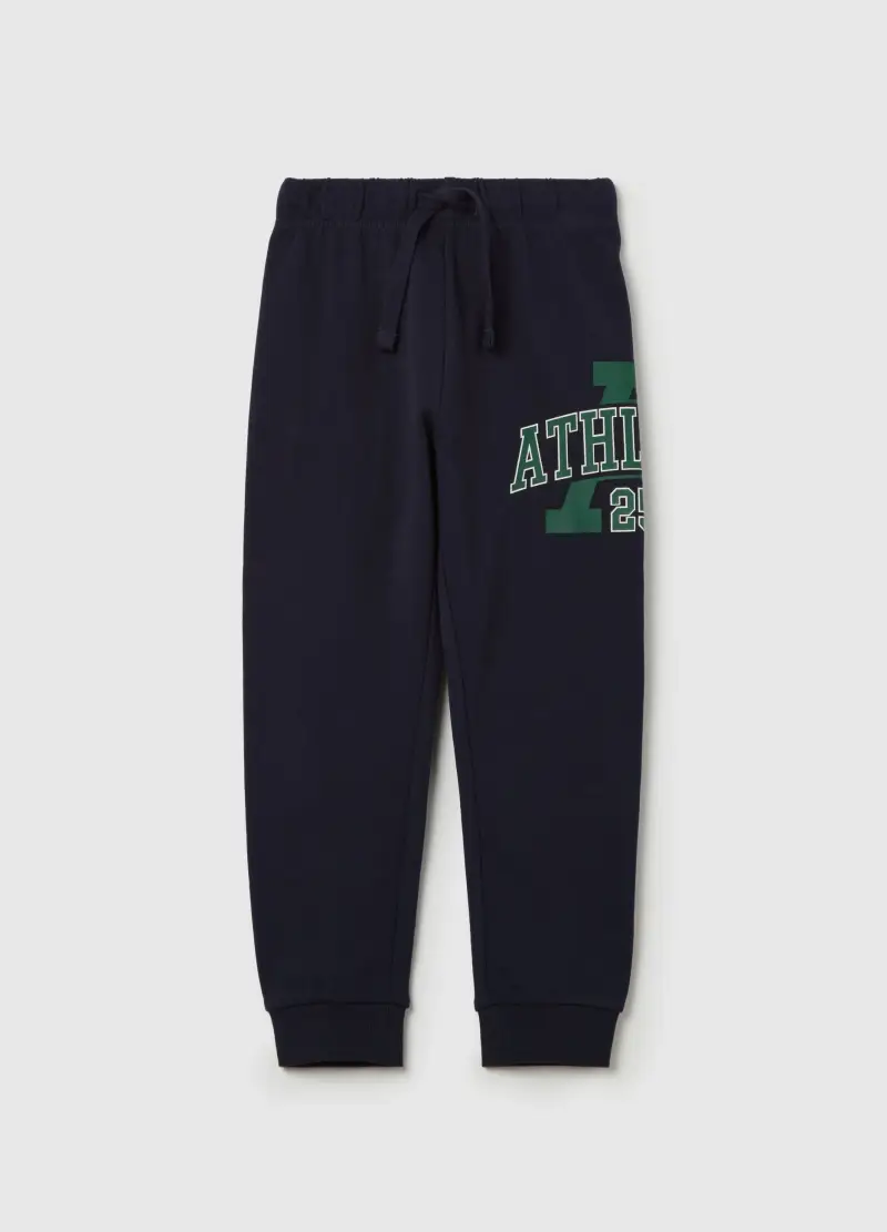 Joggers Con Coulisse E Stampa "athletic 25", Bambino, Blu