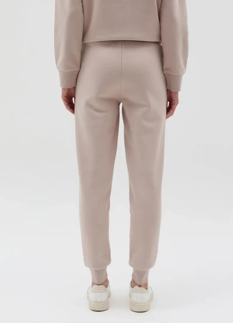 Joggers Essential In Felpa Con Coulisse, Donna, Beige miniatura 3