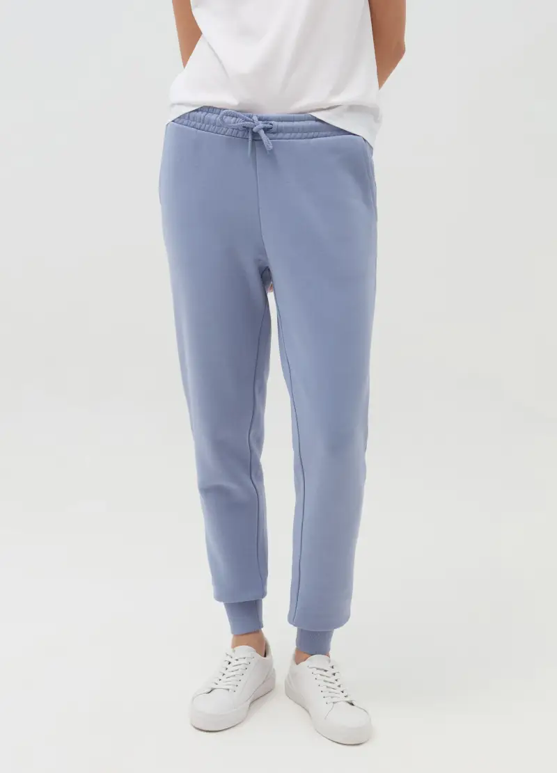 Joggers Essential In Felpa Con Coulisse, Donna, Blu miniatura 2